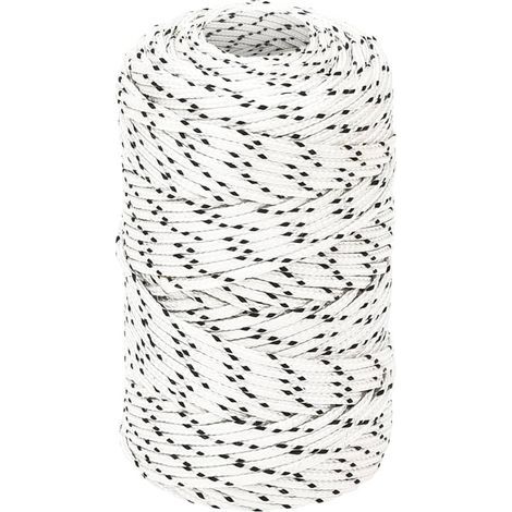 Corde de bateau tressée, blanche, 2 mm x 250 m, polyester (1/5)