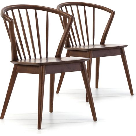 Pack 2 Stühle Mura Farbe Nussbaum, Massivholz, 55 cm (L) 58,5 cm (T) 84 cm (H) (1/5)