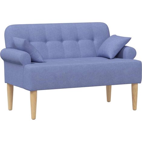 Zweisitzer mit Knopfheftung Jeans blau 120 x 65 x 79 cm Stoff vidaXL (1/5)
