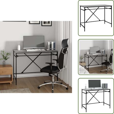 Schreibtisch Grau Sonoma 100x50x76 cm Holzwerkstoff und Eisen - Bürotisch - Schreibtisch Grau - Industriel Style - Holzwerkstoff - Metallgestell