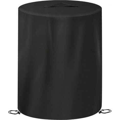 Housse de protection imperméable pour chauffage de terrasse Oxford 600D avec cordon de serrage pour brasero d'extérieur Fireside360 - Résistant à la pluie, à la poussière, au vent - Noir (1/5)