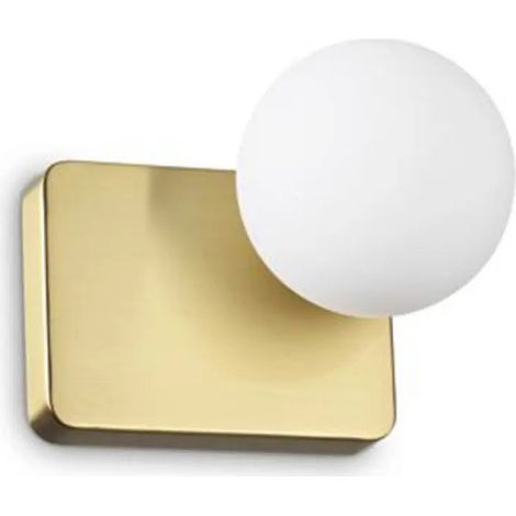 [GEBRAUCHT] B-Ware Ideal Lux Wandleuchte Wandlampe Penta Goldfarben Opalglas Aluminium