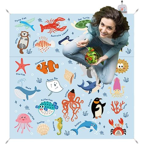Couverture de pique-nique imperméable d'extérieur, tapis de sac multifonction épais et pliable – (1/5)