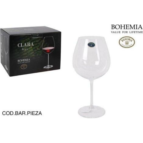 65 cls copa degustacion gran vino reserva cristal bohemia clara - caja 6 unidades