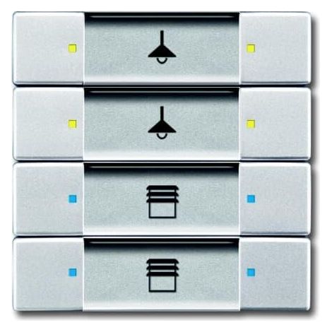 Poussoir 4 Touches Multifonctions Aluminium Argent 2CKA006117A0234 ABB 587289
