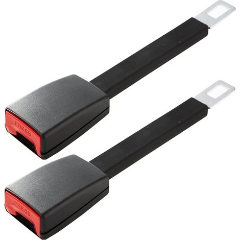 Rallonge de ceinture de sécurité universelle pour voiture - 2 pièces - Rallonge de ceinture réglable - Rallonge de boucle de ceinture de sécurité - Noir