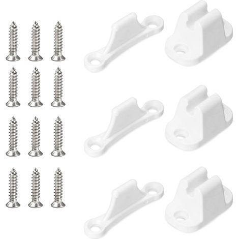 3 Pièces Serrure Porte pour Camping Car Plastique Retenue de Porte Caravane avec 12 Vis Bloc Porte Camping Car en Forme de T Bloc Porte Caravane pour Camping-Cars Caravane (1/5)