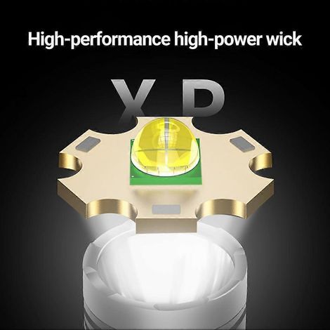 Lampe torche LED portable étanche à lumière puissante pour la randonnée, avec protection oculaire optimale. (1/5)