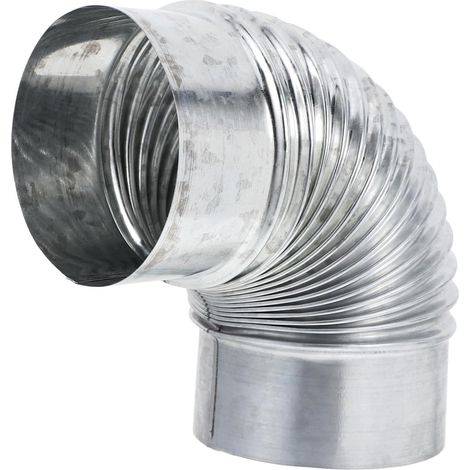 Silver Stainless Steel Chimney Elbow for Wood Stoves, High Temperature and Wear Resistant, Accessories for Indoor and Outdoor Stoves (1/5)