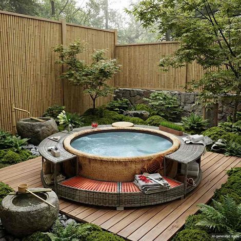 vidaXL Cadre de bain à remous résine tressée (1/5)