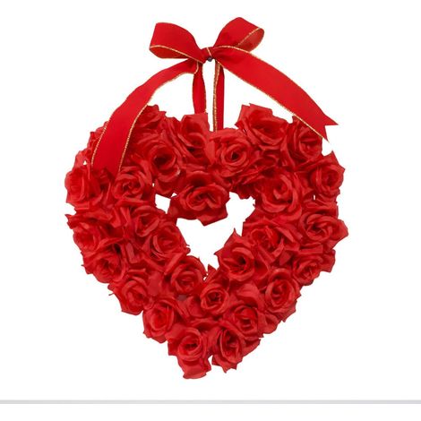 Guirlande En Forme De Coeur - Décoration Artificielle Pour Porte D'Entrée - Idéale Pour Saint-Valentin Mariage Fête - 1 Pièce (1/4)