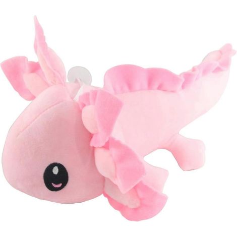 Kawaii Axolotl-Plüschkissen, weiches rosa-gelbes Stofftier, sechseckiger Plüschdinosaurier, Spielzeug, Puppe, Heimdekoration, 35 cm (rosa) (1/5)