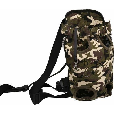 Bolsa transportadora para perros, mochila frontal para perros/transporte para gatos, bolsa de viaje portátil para mascotas pequeñas (azul-naranja, L) (1/2)