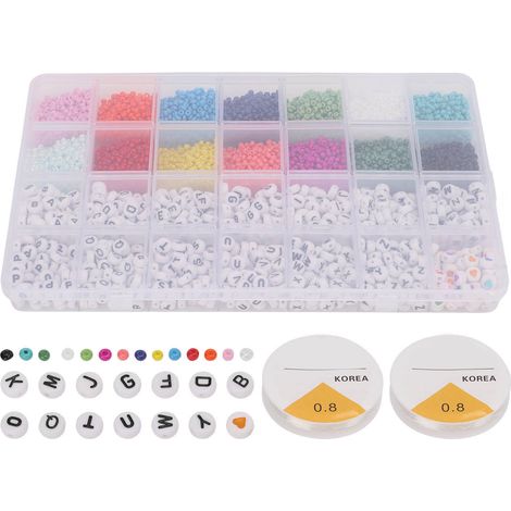 6303PCS Letter Beads with Storage Box Exercise Hand Eye Coordination DIY Production Plastic Alphabet Beads for Necklace (1/5)