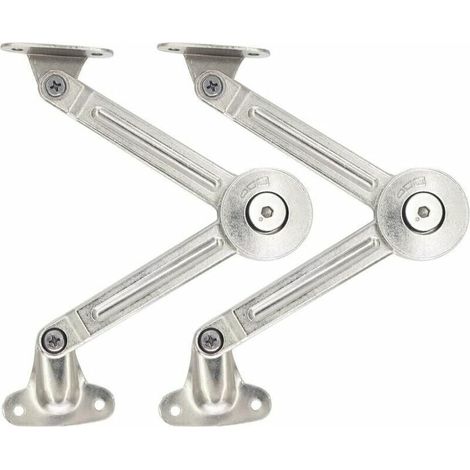 Lot de 2 compas à système d’amortissement – Charge maximale 18 kg – Réglables pour portes relevables – Alliage de zinc antirouille (1/5)