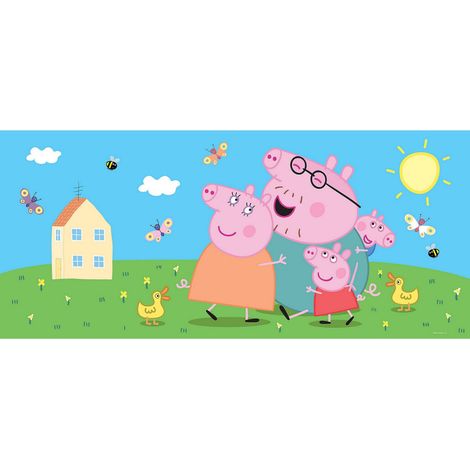 Poster géant horizontal Peppa pig avec sa famille 170 x 75 CM (1/3)