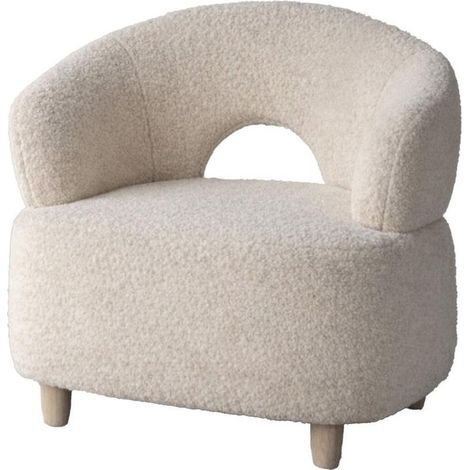 Moglas fauteuil bouclé blanc. (1/2)