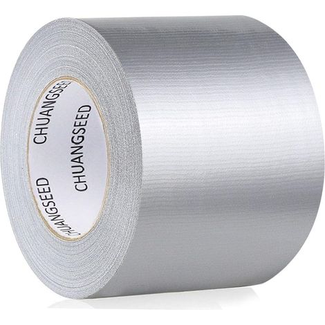 Lot de 1 rouleau de ruban adhésif blindé extra résistant en tissu - 50 m x 75 mm - Ruban de réparation imperméable pour l'intérieur et l'extérieur - Argenté (1/5)
