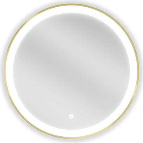 Mexen Esso miroir de salle de bain éclairé, rond 60 cm, LED 6000K, antibuée, cadre doré - 9825-060-060-611-50 (1/5)