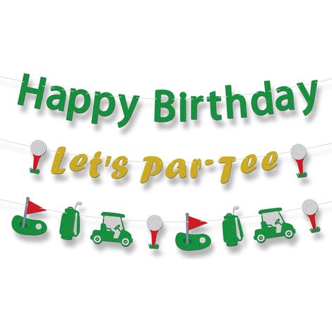 Set di 3 ghirlande decorative a tema golf, ideali per feste di compleanno a tema golf, ghirlande preassemblate per uso interno ed esterno. (1/5)