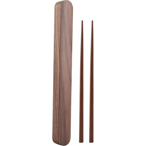 Boîte de rangement en bois écologique et réutilisable pour baguettes portables (1/5)