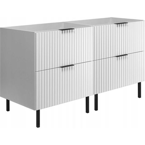 Rodan Waschbeckenunterschrank 120 cm, Weiß Matt, 46 x 120 x 77 cm, MDF, feuchtraumgeeignet, Badmöbel Unterschrank