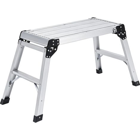 Plattform-Stehleiter, Tragfähigkeit 150kg/330lbs, Abmessungen 42"x16"x19", Material Aluminiumlegierung, Klappbares Design, Keine Montage Erforderlich (1/5)