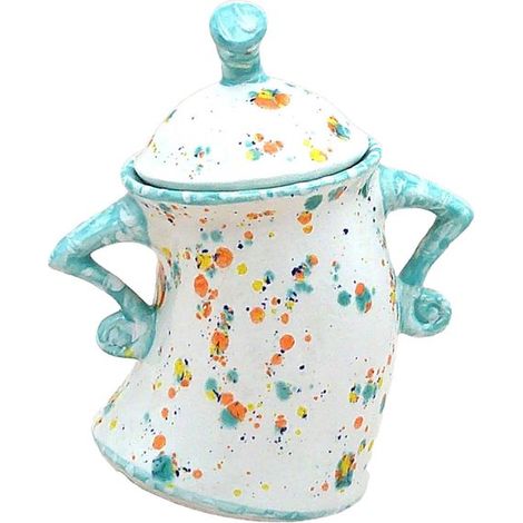 Ensemble de pots en céramique - Bocaux de rangement rétro - Bocaux de conservation avec couvercles hermétiques rétro - Ensemble de 1 pièce - Convient pour le thé, le café et les épices - Facile à nett (1/5)