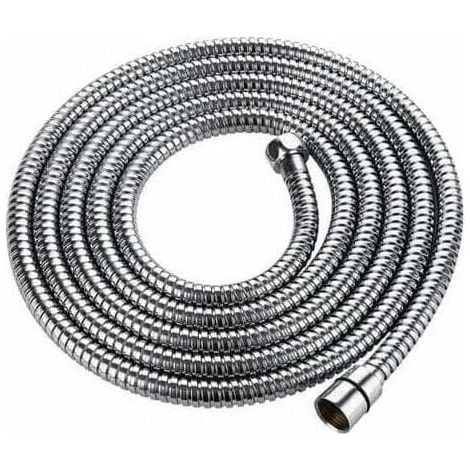 Manguera de ducha ZVD de 3 m con doble protección anti-torsión. Manguera de ducha de alta calidad. Tubo de acero inoxidable. Extremadamente flexible. Anti-torsión. 1/2 pulgada cromada. (1/4)