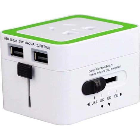 Conversion Internationale, Prise de convertisseur de Courant USB pour Plusieurs Pays, Voyages universels, Charge Rapide par USB (1/5)