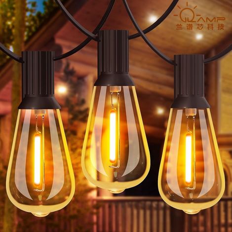 Guirlande Lumineuse Vintage ST38 – 15 m, 25 Ampoules, Connectable, Parfaite pour Camping, Fêtes, Marchés et Décoration d’Ambiance (1/5)