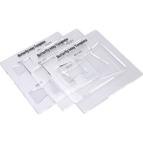 Lot de 3 gabarits décoratifs à incruster en forme de papillon pour défonceuse, accessoires de menuiserie
