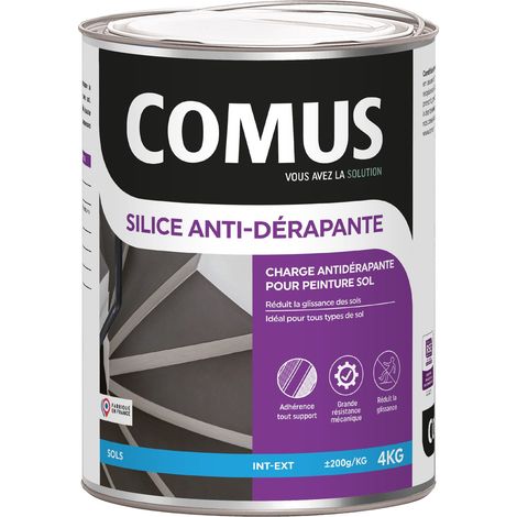 Comus – Silice antidérapante 4 kg – Charge antidérapante pour peintures de sol – Haute résistance pour intérieur et extérieur