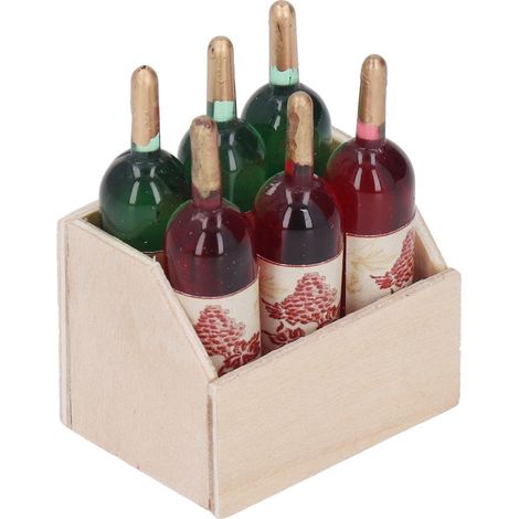 Accessoires pour maison de poupée à l'échelle 1:12, décor de bar à monter soi-même, ornements créatifs, jouets alimentaires miniatures, mini-vins rouges (1/5)