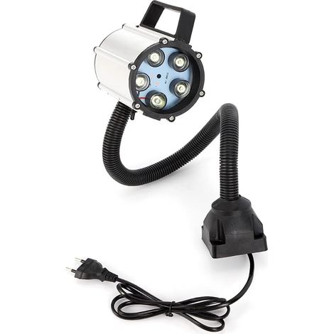 Maschinenlampe, Drehmaschine Lampe,Led 5w Schwanenhals,Licht Mit Wasserdichter Lampenkopf 360° Gerichteter Schlauch Tragegriff Drehmaschine Lampe FüR Workshop Labor (Befestigen Sie den Sockel)