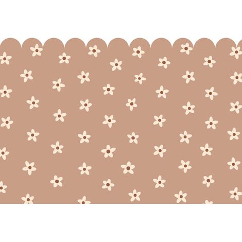 papier peint panoramique marguerites rose terracotta - ESTAhome