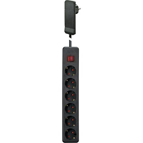 nvb 105670 Steckdosenleiste mit Schalter Schwarz Flachstecker 1 St.