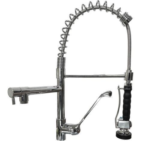 Mitigeur robinet de prélavage double sortie complet de manette clinique (1/4)