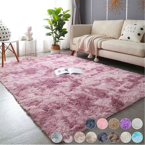 Rug fluffy pour chambre 100160cm, Rug fluffy et doux pour chambre de filles, Rug fluffy pour chambre d'enfants, Rug en peluche (1/3)