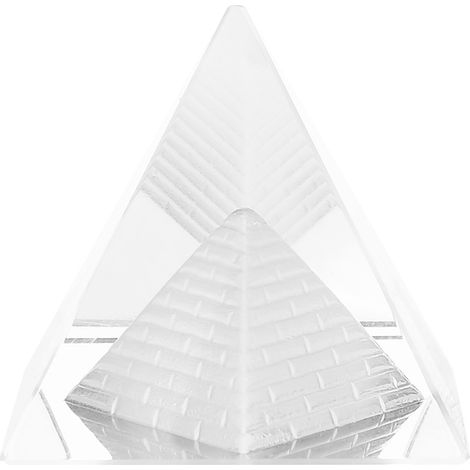 Pyramide en cristal de quartz sculpté, figurine décorative pour maison, ornement minéral naturel (1/5)