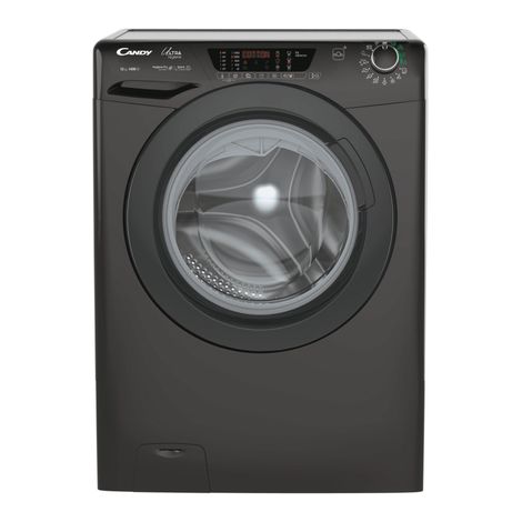 Candy Ultra Hygiene Ultra, Lavatrice Carica Frontale 12 KG, Classe A, 1400 giri, Nero, Inverter, Vapore, Wi-Fi, Ciclo Igiene, HES14124TWMBB5-S