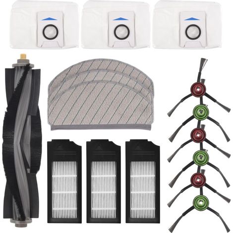 Repuestos para la aspiradora robot X1 plus: cepillo lateral principal, filtro HEPA, bolsa para el polvo, mopa. (1/4)