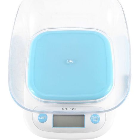 Balanza de alimentos azul, balanza electrónica, balanza de cocina, balanza electrónica con bandeja (1/4)