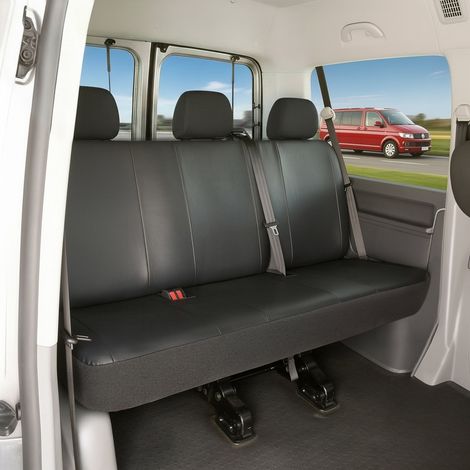 Passform Sitzbezug aus Kunstleder kompatibel mit VW T6, 3er Bankbezug (1/4)