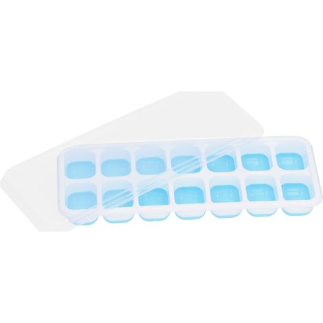 Moule à glaçons en silicone alimentaire avec couvercle, récipient pour aliments pour bébé, moule à glaçons original, bleu