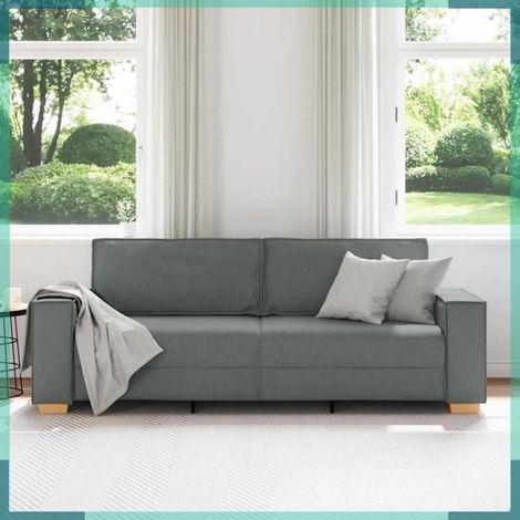 4104991 Canapé 3 places Gris foncé 220x78x84 cm Tissu (1/5)