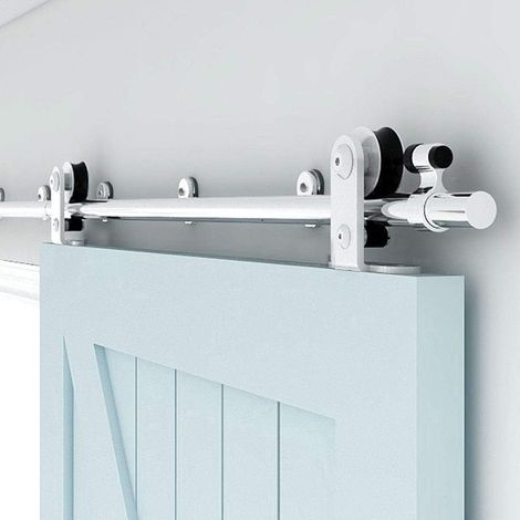 TSMST 152CM/5FT Quincaillerie De Porte Coulissante Kit Porte Coulissante Rail Acier inoxydable (1/5)