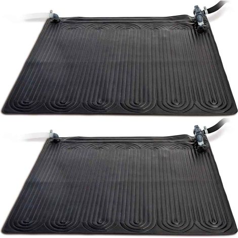 Intex – Tapis chauffant solaire pour piscine hors-sol – Lot de 2 tapis 1,2x1,2 m en PVC – Compatible jusqu'à 8000 gal – Technologie solaire écologique