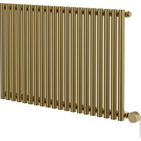 Wholesale Domestic Sinclair Colore Brushed Brass 600mm x 995mm Horizontal Digital Thermostatic Single Panel Electric Radiator (1/5)
