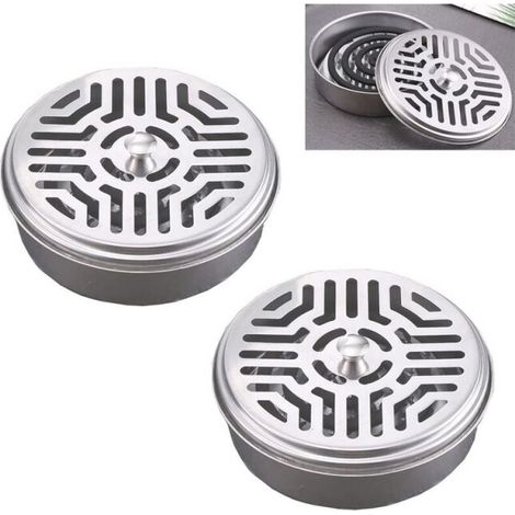2 Stück Edelstahl-Mückenspiralenhalter, für Mückenspulen, Anti-Mückenspulen-Spiralhalter, für Zuhause, Garten, Camping, Angeln, Reisen, Outdoor (1/5)